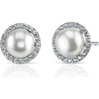 Eppi strieborné náušnice s perlami a zirkónmi Zanah E31086