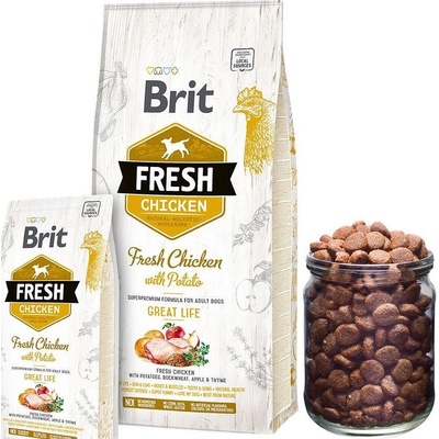 Brit Fresh Chicken with Potato Adult Great Life- Холистична суха храна за пораснали кучета от всички породи, с прясно пилешко месо и картофи 12 кг