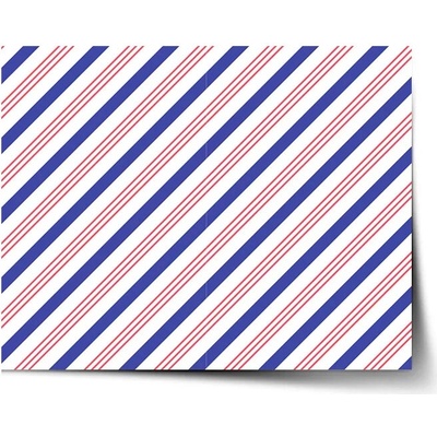 Sablio Plagát Modročervené pruhy - 90x60 cm