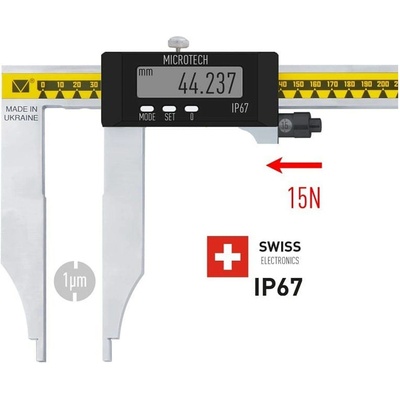 Microtech Дигитален шублер с дълги долни челюсти Microtech MICRON FORCE SwissMet - IP67, 500 мм, 150 мм, 0, 001 мм (141073562)