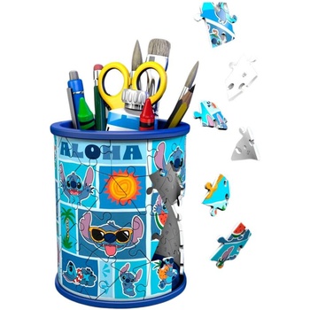 Ravensburger 3D пъзел Ravensburger от 54 части - Поставка за моливи Стич (11642)