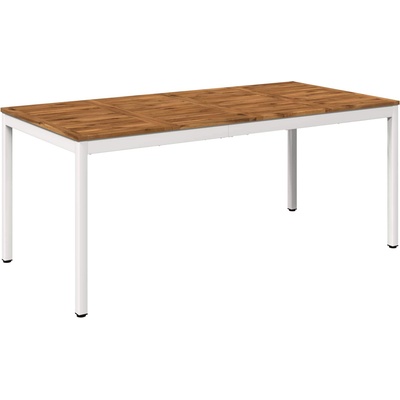 vidaXL Маса за вечеря в градината Естествено и бяло 147 x 88, 5 x 75 см (901323)