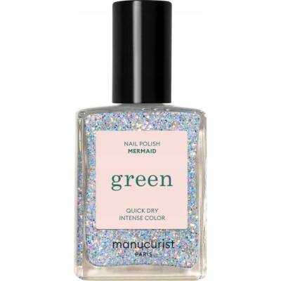Manucurist Zelený lak na nehty Mermaid (Stříbrný Holografický) 15ml