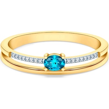 SAVICKI Годежен пръстен savicki: двуцветно злато, син топаз, диаманти