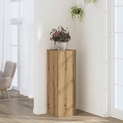 vidaXL Поставка за растения, дъб артизан, 33x33x100см, инженерно дърво (852959)