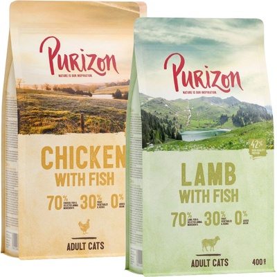 Purizon kura & ryba a jahňacie s rybou 2 x 400 g
