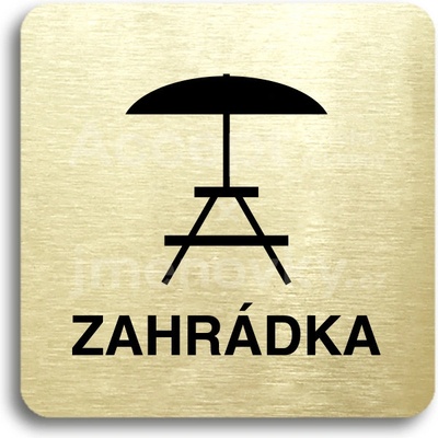 ACCEPT Piktogram zahrádka III - zlatá tabulka - černý tisk bez rámečku