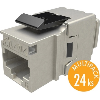 Solarix MULTIPACK 24 ks - rychlozařezávací keystone CAT6 STP RJ45 černý SXKJ-6-STP-BK-NA