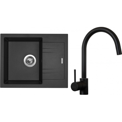 Sinks G1574 Set LINEA 600 Metalblack + VITALIA černá matná – Sleviste.cz