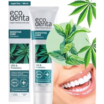 ECODENTA s CBD a Probiotikami BEZ FLUÓRU proti ZUBNÉMU KAMEŇU 100 ml