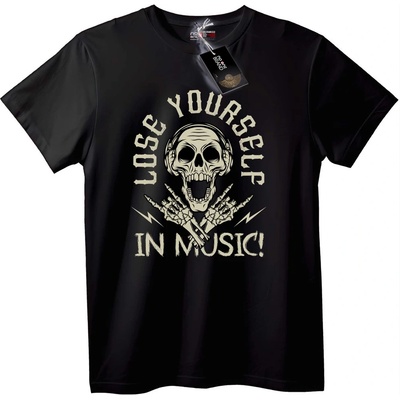 NOONEBRAND Тениска 'Изгуби се в музиката' - 2XL, Black