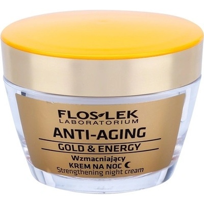 FlosLek Laboratorium Anti-Aging Gold & Energy posilňujúci nočný krém (Improves Smoothness, Boosts Regeneration) 50 ml