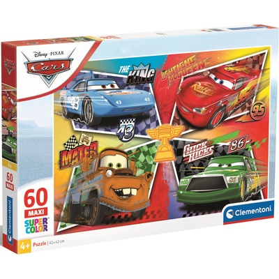 Clementoni Детски пъзел Clementoni от 60 макси части - Колите (26332)