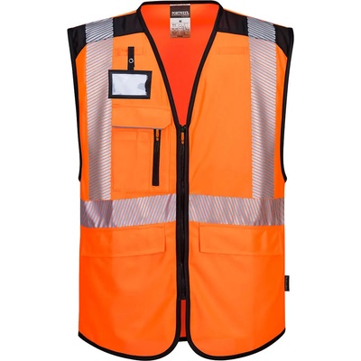Portwest hi-vis executive pw309 / Светлоотразителна жилетка pw3 - hv оранжево/черно l (pw309obrl)