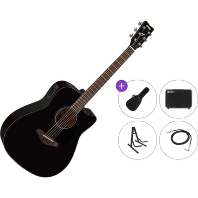 Yamaha FGX800C Premium SET Black Електро-акустична китара Дреднаут