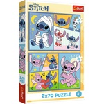 Trefl Детски пъзел Trefl от 2 x 70 части - Няма скука със Стич (34444) - baby