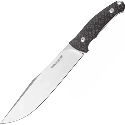 Viper Trail Clip Point Satin N690Co, Carbon Fiber, Leather sheath VT4068FC