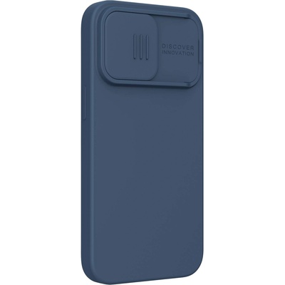 Nillkin CamShield Silky Magnetic Silicone Case - силиконов (TPU) калъф с MagSafe за iPhone 13 Pro (син)