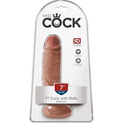 King Cock Model 18 cm s prísavkou tmavý odtieň kože
