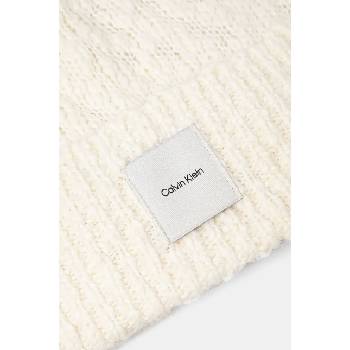 Calvin Klein Шапка с вълна Calvin Klein в бежово с фина плетка K60K612593 (K60K612593)