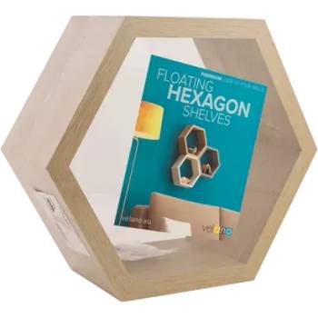 Image 1 of DOMAX ЕТАЖЕРКА ХЕКСАГОН fhs 300 bi 300х260х115х18мм ДЪБ (67703 , 66647)