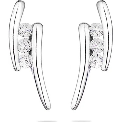 Swan Сребърни обици с камъчета от циркон END467E Swan