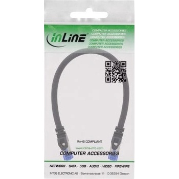 Image 1 of InLine 75555S мрежов кабел Черен 0, 5 м Cat6a U/FTP (STP) (75555S)