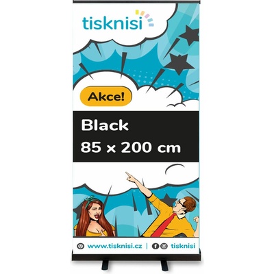 Rollup stojan BLACK 85 x 200 cm bez tisku