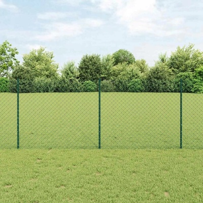 VidaXL Plot s sloupkem Zelená 1 x 25 m Ocel a PVC