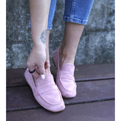 Starorůžové semišové mokasíny NADINE