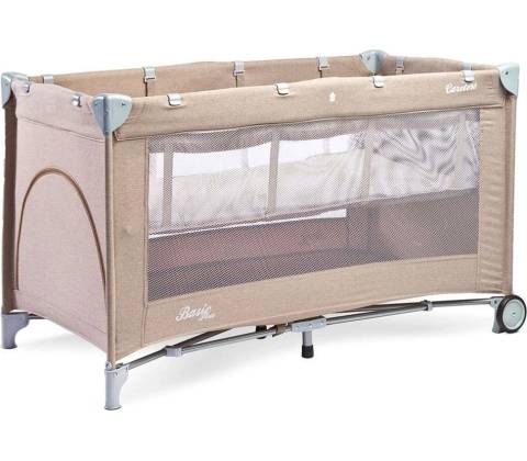 Caretero Cestovná postieľka Basic Plus beige