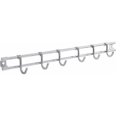 CONTACTO Věšák z nerezové oceli, 10 háčků, 700x23 mm | CONTACTO, Polaris