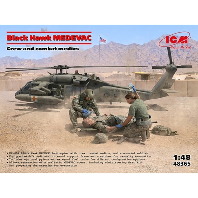 ICM Black Hawk MEDEVAC w/ Crew & Combat Medics 1:48