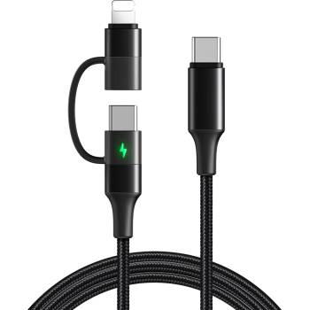 Image 1 of Xmart Кабел Xmart - 12409, USB-C/USB-C/Lightning, 1.2 m, черен (12409)
