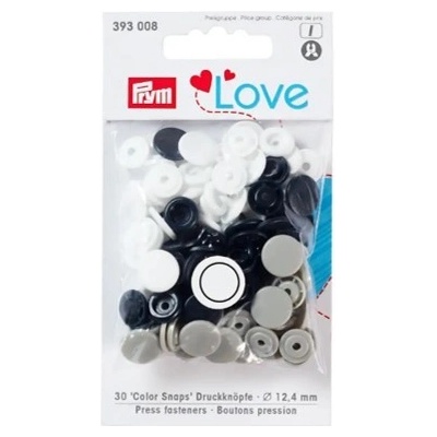 Prym LOVE plastové patentky Color snaps bílá, šedá, černá