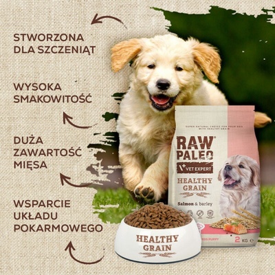 VetExpert Raw Paleo Healthy Grain Puppy Salmon 2 kg