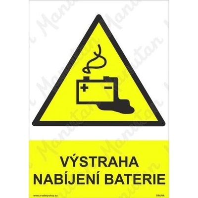 Výstraha nabíjení baterie, plast 297 x 420 x 0,5 mm A3