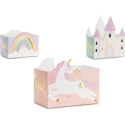PartyDeco PartyDeco Dekorativní boxy na sladkosti - Jednorožec mix
