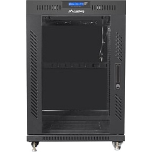 Lanberg rack cabinet 19" free-standing 15U/800x1000 (flat pack) with glass door lcd black v2 (FF01-8015-12BL) - gtcomputers