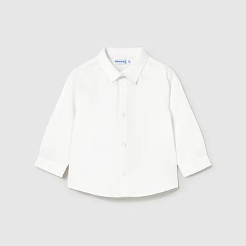 MAYORAL Риза дълъг ръкав едноцветна бяла за бебе момче Mayoral