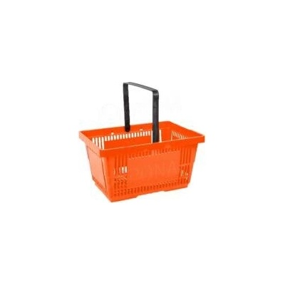 Košík nákupný s jednou rúčkou, oranžový plast