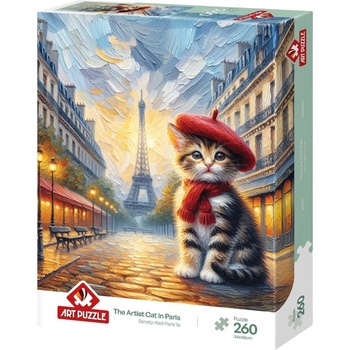 Art Puzzle Пъзел Art Puzzle от 260 части - Котка-художник в Париж (40270)