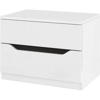 Мебели ДИМОВ Нощно шкафче Аляска МА4 бял гланц / графит 60 см