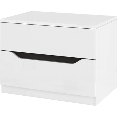 Мебели ДИМОВ Нощно шкафче Аляска МА4 бял гланц / графит 60 см