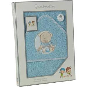 Gamberritos Бебешка хавлия Gamberritos - Мече, 100 х 100 cm, синя (109691) - baby