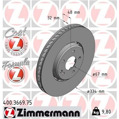 Brzdový kotúč ZIMMERMANN 400.3669.75 (400366975)