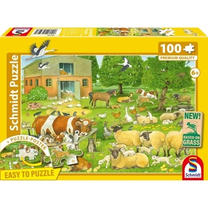 Schmidt Spiele Детски пъзел Schmidt от 100 части - Животински семейства във фермата (56528) - ozone