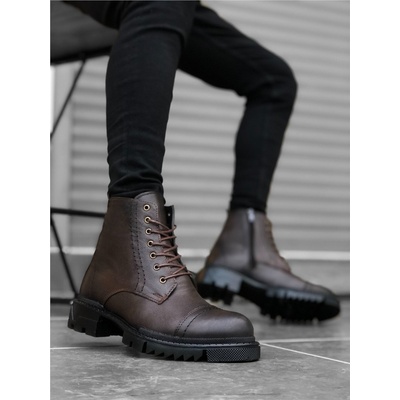 BOA Shoes Мъжки боти от естествена кожа ba0187 - Тъмнокафяви #323553 (323553_Кафяво)