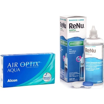 Alcon Air Optix Aqua 6 čoček + ReNu MultiPlus 360 ml s pouzdrem