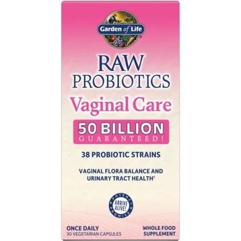 Garden of Life Сурови пробиотици вагинална грижа (пробиотици за жени, вагинална грижа), 50 милиарда cfu, 38 щама, 30 растителни капсули